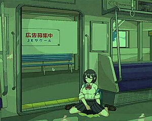 playing hentai game with train skirt groping