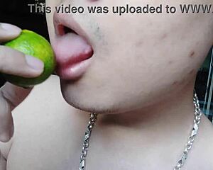 She Casually Licks During Masturbation