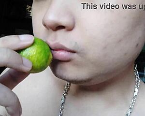 She Casually Licks During Masturbation