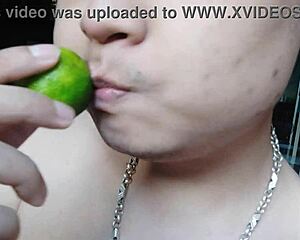 She Casually Licks During Masturbation