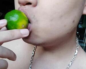 She Casually Licks During Masturbation