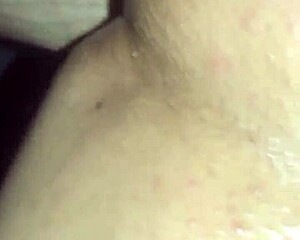 Close-up view of squirt insertions in big pussy