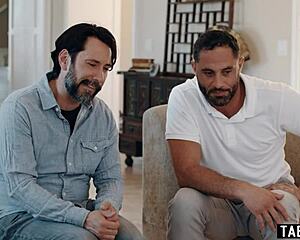 teen stepdaughters play games with their stepfathers in family setting