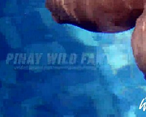 Busty Pinay flaunts huge boobs while chilling by the pool