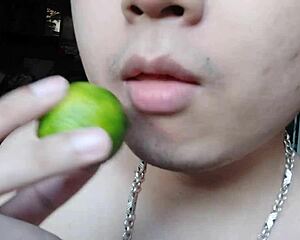 She Casually Licks During Masturbation