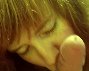 Sucking my boyfriend's dick with my big tits bouncing hard