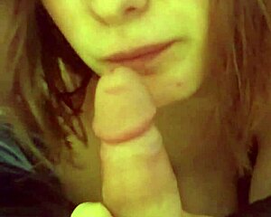 Sucking my boyfriend's dick with my big tits bouncing hard