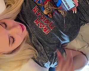 College Girl with Tight Pussy and Thick Thighs Edges Cock Slowly for Precum