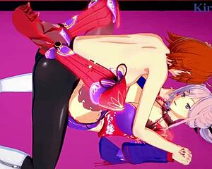 Miyamoto Musashi, Semiramis a Ritsuka Fujimaru v divokém futanari akci! Intenzivní Fate Grand Order hentai, wow! 😍