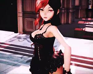 neo rwby in lingerie showing small tits?