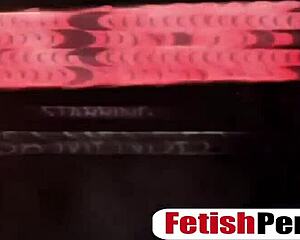 Nasty slut punished in rough bondage, bound and getting blowjob with cumshot