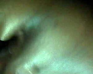 Hey, rubbing oil on ebony milf's big ass