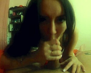 Petite teen gives great footjob and blowjob in stockings