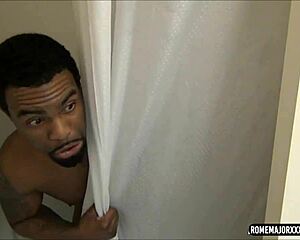 Brunette beauty gives a blowjob to a black star in a rough sex scene