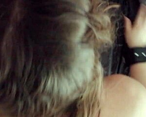 young 18+ girl gives blind blowjob to stranger