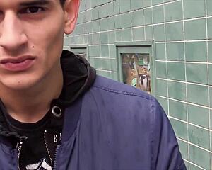 amateur gay gets rough outdoor blowjob and anal