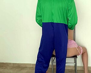 Luigi saves the princess before Mario and gets rewarded