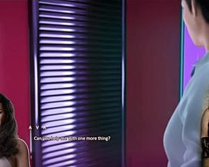 Beautiful woman with great assets gets undressed in the changing room