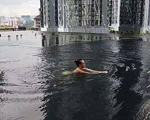 Stand Up Piss in Clubhouse Shower, Hot Pee Dripping Down My Legs! 😜