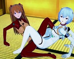 Asuka And Rei Synchronize Tight Juicy Pussies