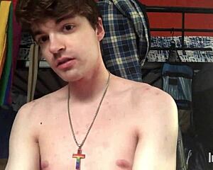 Niko Springs strip teases and shows big cock casually