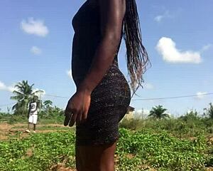 crazybitch twerks her big ass outdoors