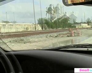 Student Driver SUCKS Instructor's MONSTER COCK in Shaved Pussy Lesson!