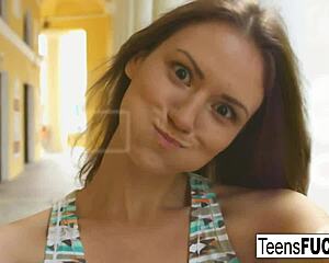 Selfie play with pretty Sofy turns into wild teen 18+ banging. Can't resist her nude charm!