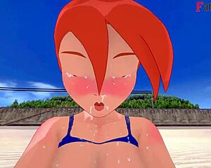 Gwen's beach bikini adventure in Toon porn FantasyKing3.3D