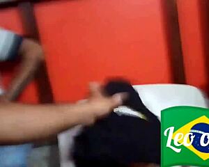 fat crossdresser joins gay orgy backstage!