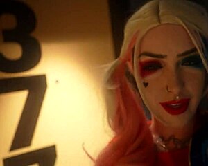 Harley Quinn's pink pussy gets destroyed by the Joker