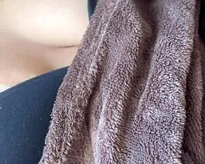 my lover loves sucking my big natural tits, i sent this video to tease him