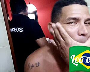 fat crossdresser joins gay orgy backstage!