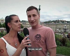 Hot brunette picked up for one night stand with blowjob and deepthroat orgasm