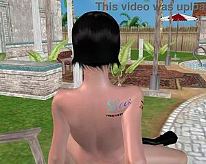 boldly animated 3d cute lesbian girl intensely licks pussy