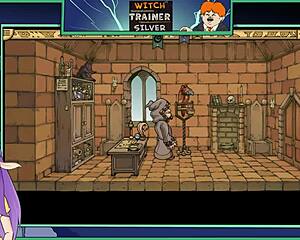 čarovnica trenerka se bori z monsterjem z velikimi joški