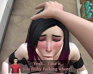 horny wife cheats right in front of her husband in this anime scene