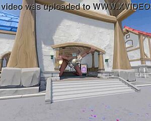 Mercy Outgrows Blizzard World Spawn in Kinky Crossdressing Scene