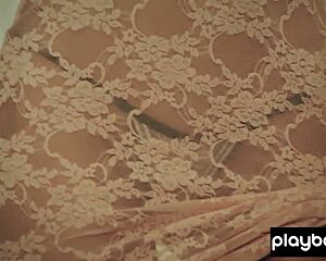 Classy Brunette Babe in Lingerie Teasing