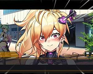 nova duty hentai game makes android girl orgasm with anal drill sextoy!