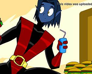 Nightcrawler fails to teleport in animated porn video