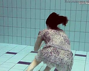 Hey, check Loris Licicia swimming naked underwater, super hot!