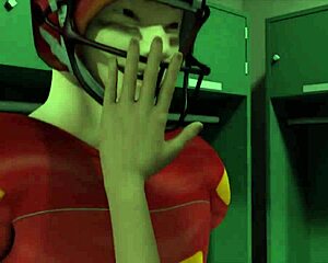 naughty teen cheerleader rides star quarterback's cock in locker room 3d cartoon