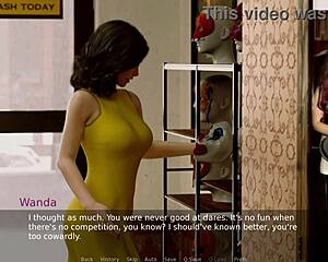 Gamer girl in stockings and see through bra - solo play