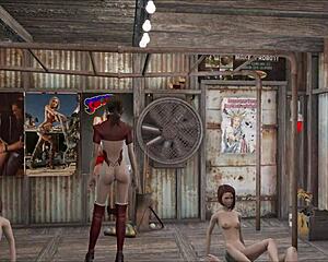 Anime and cartoon sex scenes with hot brunettes in Fallout 4 style