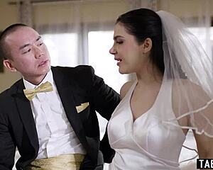 Italian bride Valentina Nappi gets buttplugged hard on her wedding day.