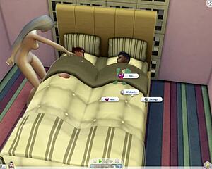 The Sims 4 first-person experience with an anime style threesome