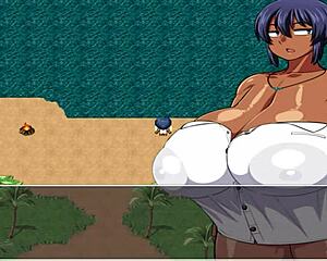 natsuki-chan jerks big cock in hentai game