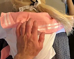 A sex-starved man interrupts a silicone sex doll who is reading a book