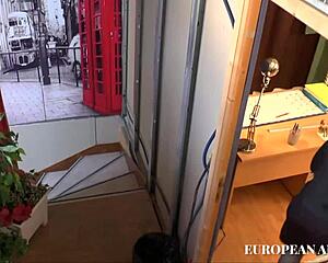 Horny whore enjoys mechanic's big dick cumshot